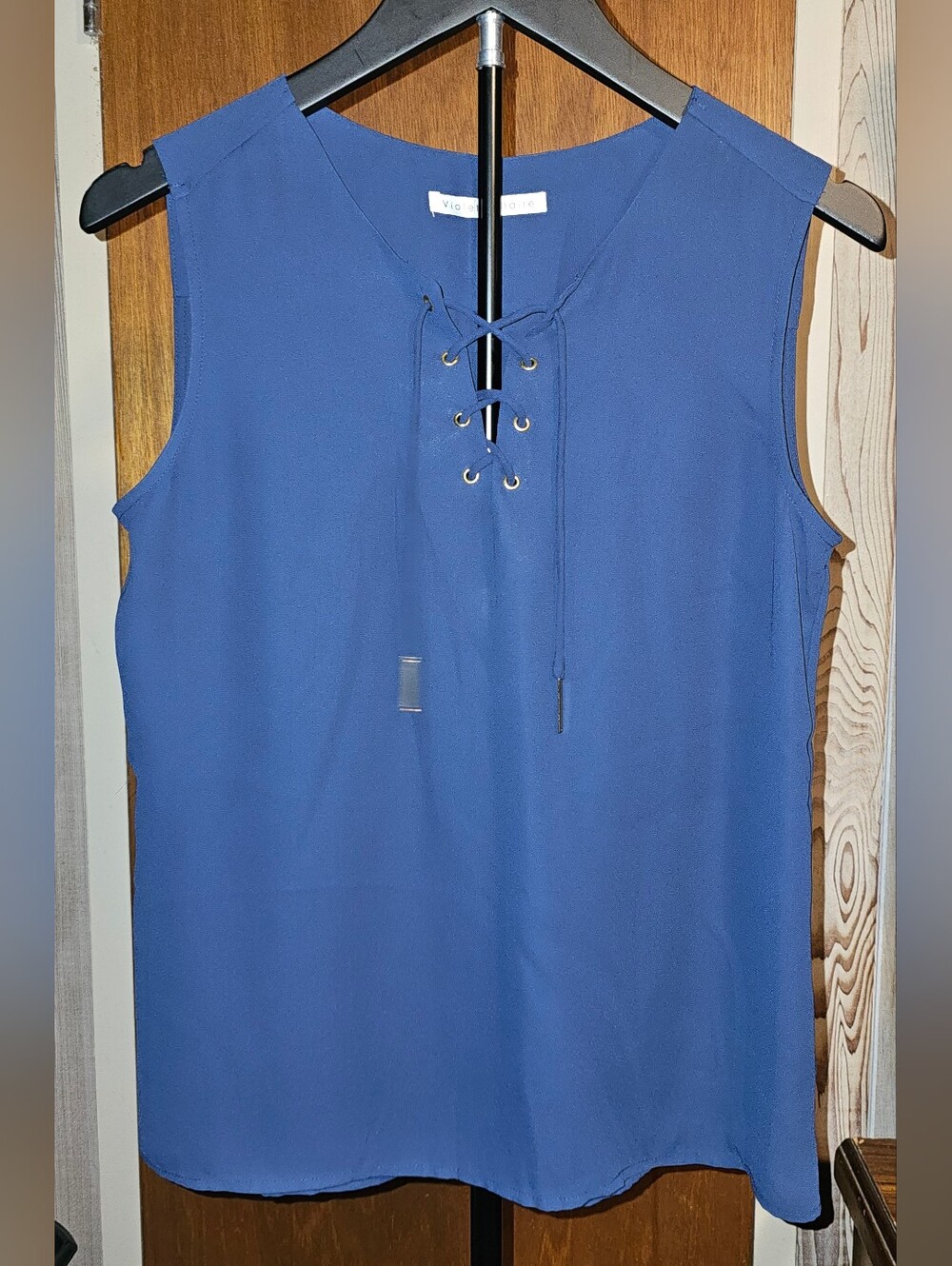 Violet & Claire Royal Blue Lace-Up Sleeveless Camisole